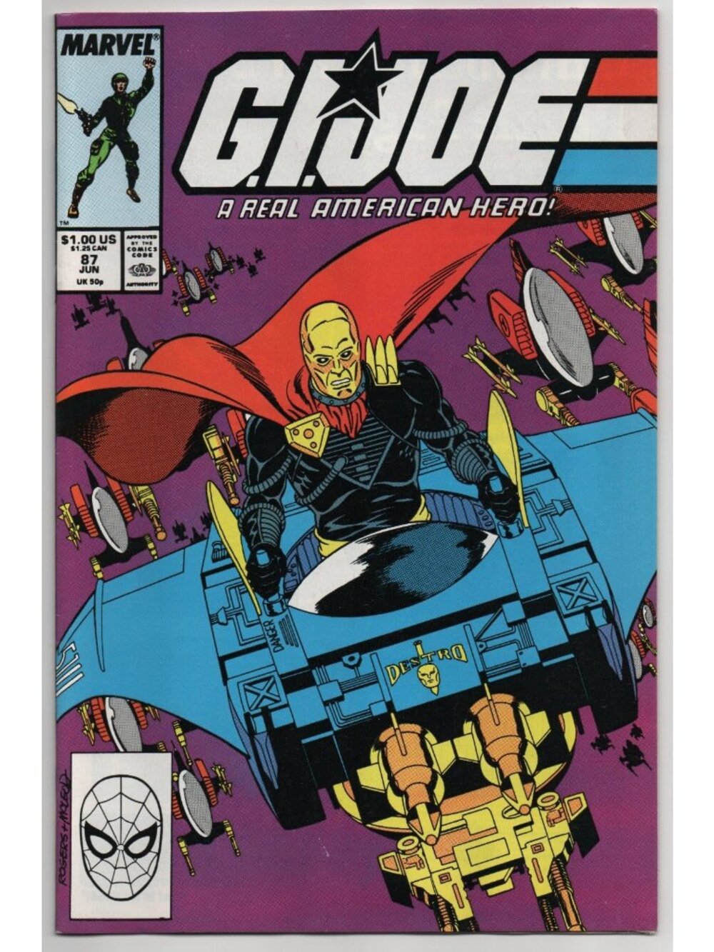 GI Joe A Real American Hero 87 Marvel Comics 1989 FN/VF 7.0 Castle Destro
